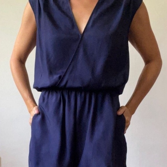 J. Crew Sleeveless Navy Blue V-Neck Romper - Picture 4 of 14
